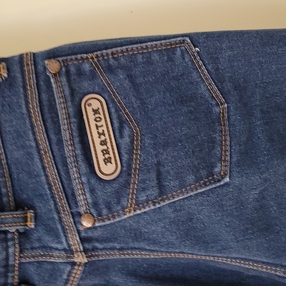 Vtg BRAXTON 1980s Junior High Rise Stretch Blue Denim Ankle Jeans Size 0 - 2 - Picture 6 of 11